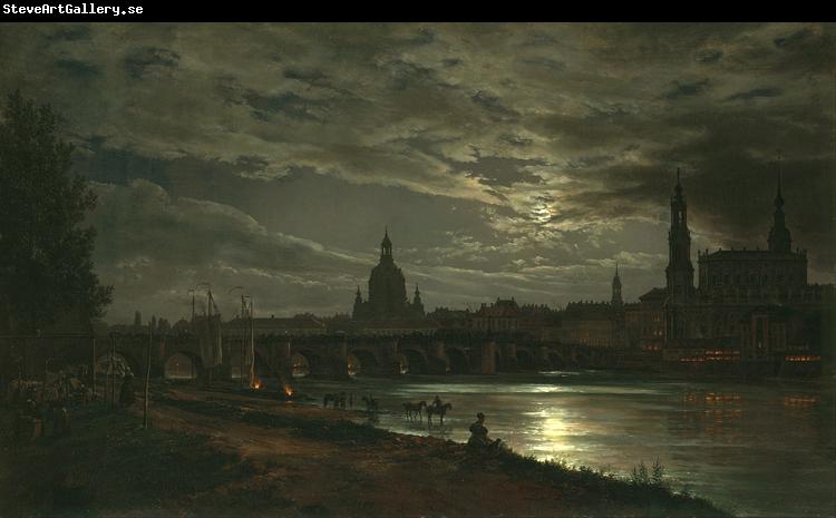 Johan Christian Dahl View of Dresden in the Moonlight (mk10)